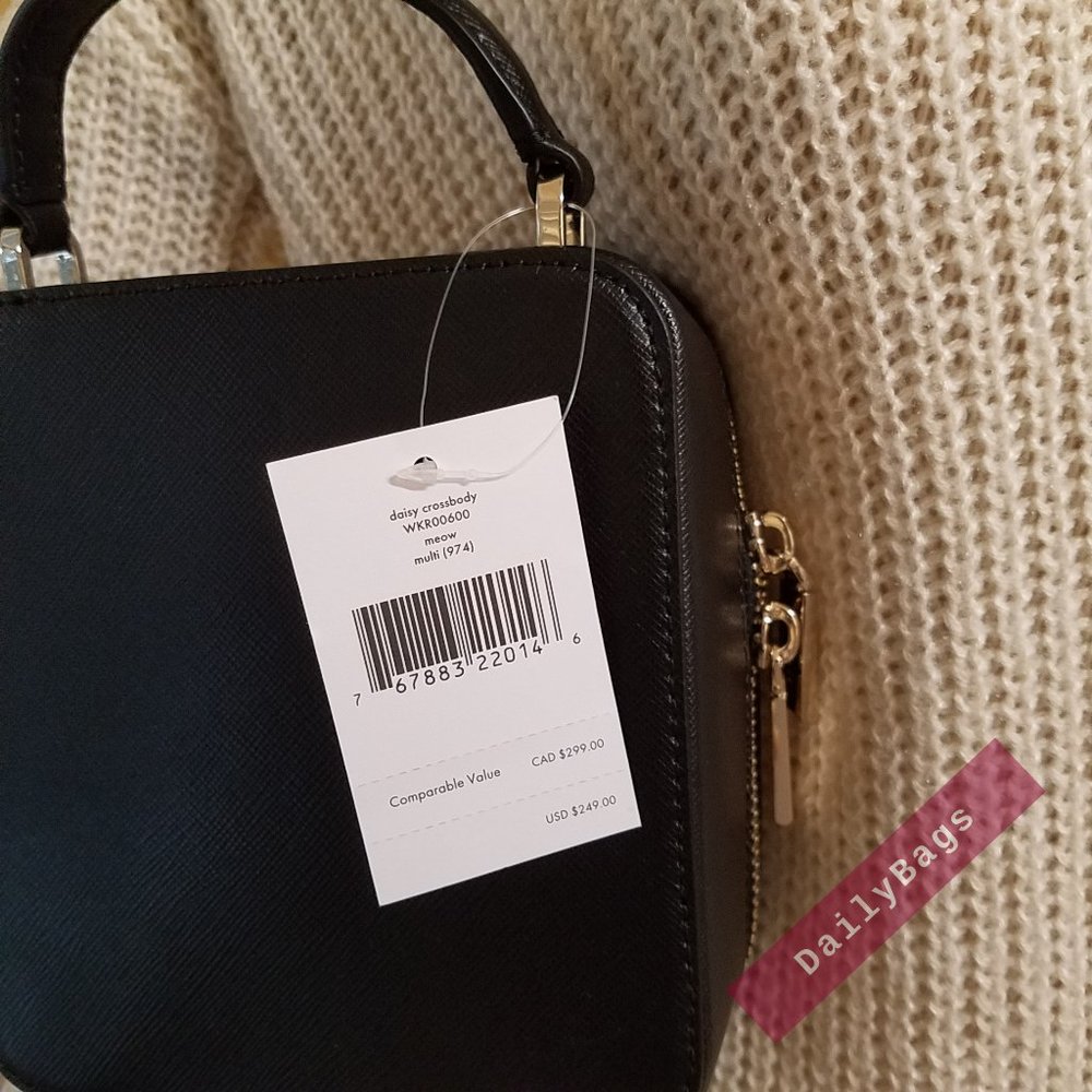 NWT KATE SPADE DAISY MEOW CROSSBODY BLACK LEOPARD WHITE WKR00600 100% AUTHENTIC - Picture 5 of 13